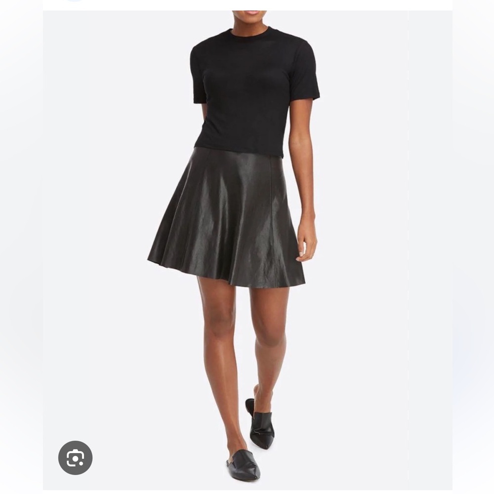 EUC Spanx Faux Leather Skater Skirt Sz L